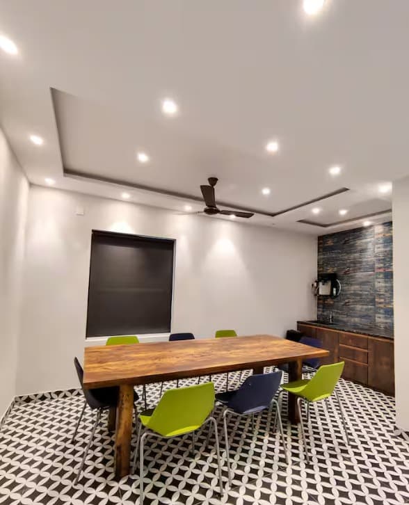 Communal dining and work table at an INSATA property